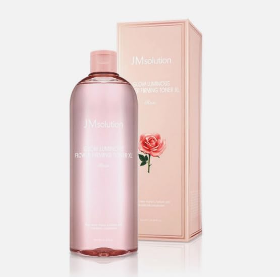 JMsolution Glow Luminous Flower Firming Toner XL (Rose) – 600ml– Hydrating, Brightening & Firming Skin Toner for Radiant, Elastic, Smooth Skin