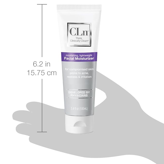 CLn® Facial Moisturizer - Soothes & Calms Skin, Helps Reduce Appearance of Redness, Locks in Moisture without Clogging Pores, Dermatologist & Clinically Tested, 3.4 oz. (Pack of 2)
