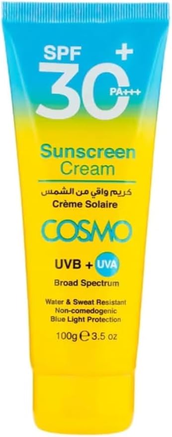 Sunscreen Cream SPF 30+100g | 3.38 fl.oz, UVA/UVB Protection | Broad Spectrum | With Vitamin E Water & Sweat Resistant Blue Light Protection| for Unisex