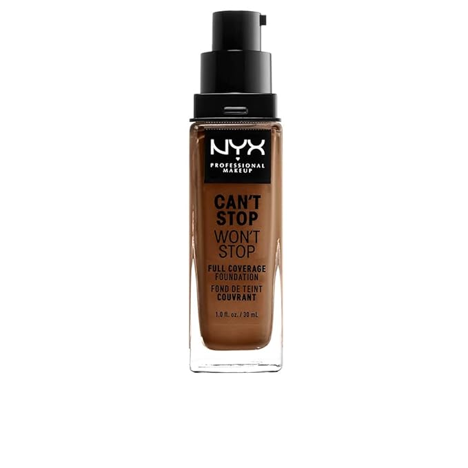 NYX PROFESSIONAL MAKEUP Can't Stop Won't Stop Foundation, 24h Full Coverage Matte Finish - Cappuccino