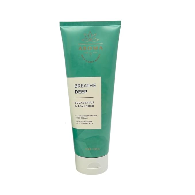Bath & Body Works Aromatherapy Breathe Deep Eucalyptus & Lavender Body Cream Gift Set with a Red Bow for Holidays & Gifts - Pack of 2