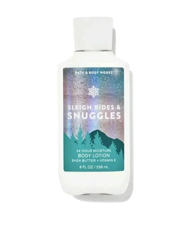 Bath and Body Works Super Smooth Body Lotion Sets Gift For Women 8 Oz (8 Fl Oz (Pack of 1), Sleigh Rides & Snuggles)