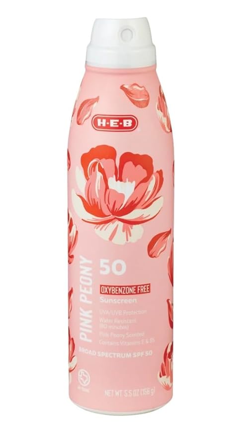 HEB Sunscreen Spray SPF 50 Broad Spectrum 5.5oz - 1 Bottle (Pink Peony)