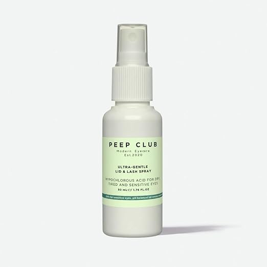 Peep Club Hypochlorous Acid Spray for Face and Eyes - Gentle Lid & Lash Cleansing Facial Spray Mist for Daily Use - Reduce Blemishes, Breakouts, Eczema, and Redness on Skin, Travel Size Toner, 50ml