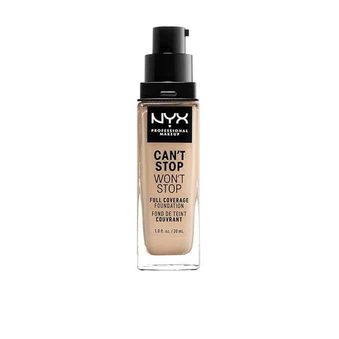NYX PROFESSIONAL MAKEUP Can't Stop Won't Stop Foundation, 24h Full Coverage Matte Finish - Nude