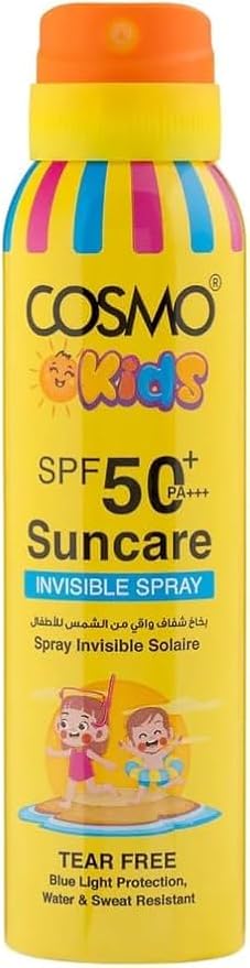 Kids Suncare Invisible Spray SPF 50 PA+++ 150ml | 5.07 fl.oz, Spray Invisible Solaire | Tear Free Blue Light Protection | Water & Sweat Resistant | for Kids