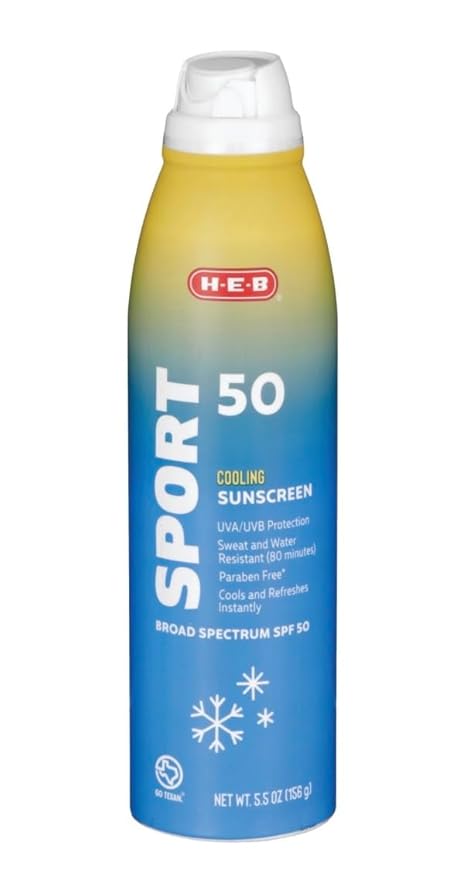HEB Sunscreen Spray SPF 50 Sport Cooling Broad Spectrum 5.5oz - 1 Bottle