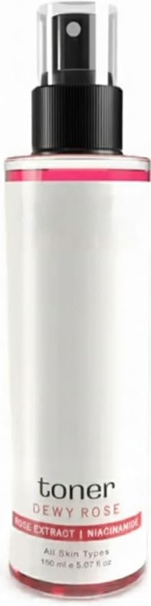 Dewy Rose Toner/Formulated with Rose De Mai, Niacinamide & Vitamin B5/ Radiant & Rejuvenated Skin/Pore Tightening Toner (150Ml).