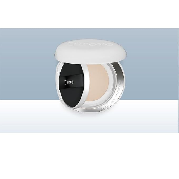 1 PC Dirovo Cushion Foundation Cream, High Coverage Fine Powder Long Lasting BB Air Foundation Cream (Dry Skin-Warm)