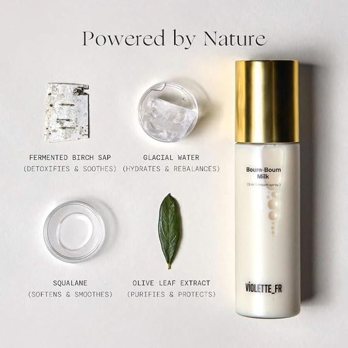 BOUM‑BOUM Milk 3‑in‑1 Barrier Spray - Hydrating Toner, Serum & Moisturizer with Squalane, Lightweight, Soothing, Quick Absorbing & Non-Greasy - (3.3 oz)