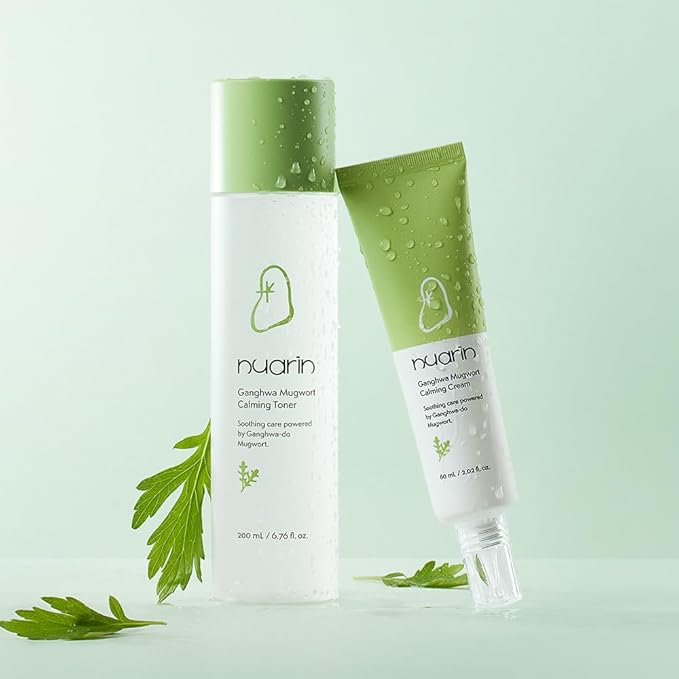 NUARIN Ganghwa Mugwort Calming Skincare | Soothing Toner & Cream Set