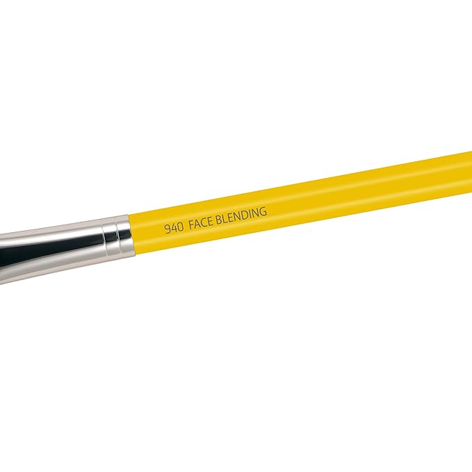Bdellium Tools Professional Makeup Brush - Studio Series 940 Face Blending - With Mix of Soft Synthetic & Natural Fibers, For Facial Sculpting (Yellow, 1pc)