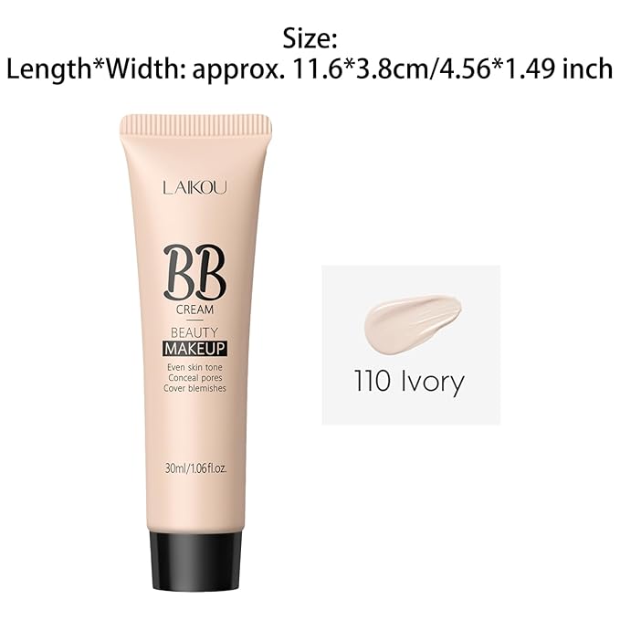 renvena Tinted Moisturizer BB Cream for Women Hydrating Lightweight Foundation Full Coverage Concealer All Skin Types Ivory White One Size