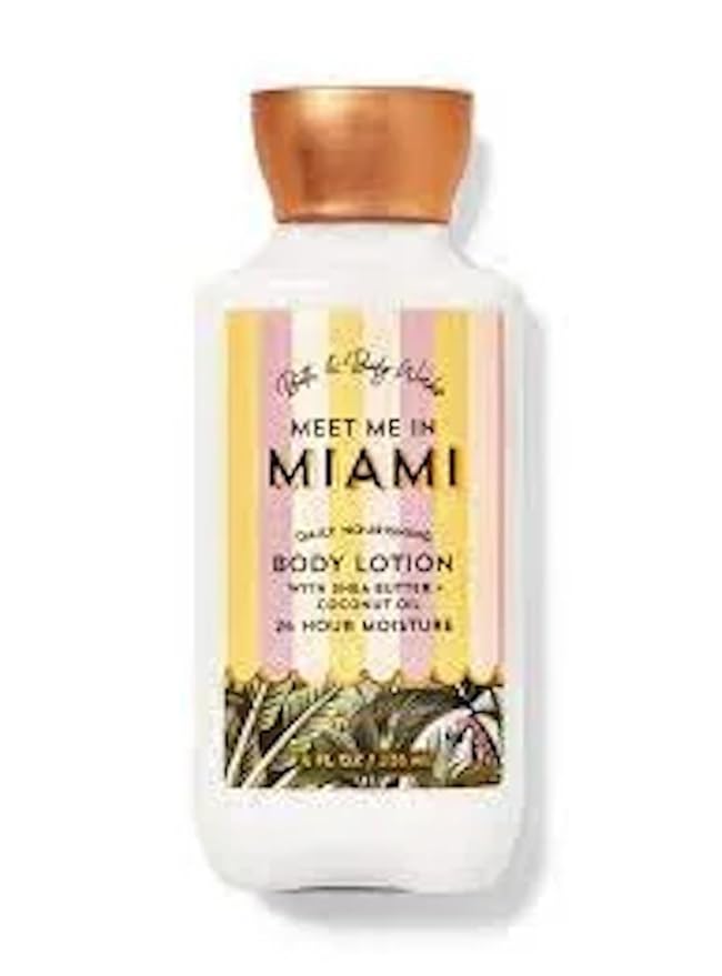 Bath and Body Works Super Smooth Body Lotion Sets Gift For Women 8 Oz (8 Fl Oz (Pack of 1), Meet Me In Miami)