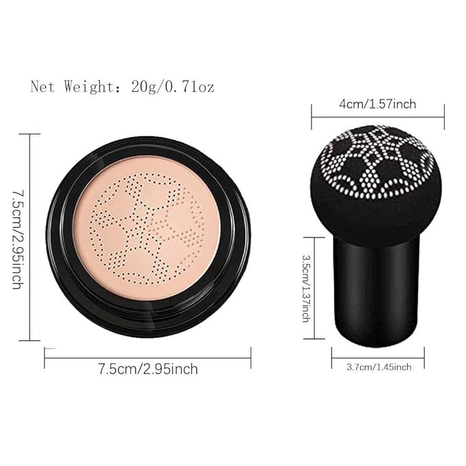Air Cushion CC Cream Foundation Makeup, BB Cream Makeup, Color Correcting CC Cream, Tattoo Cover Up Makeup, Natural Full Coverage Foundation, Moisturizing Concealer Brighten,Even Skin Tone (Nude)