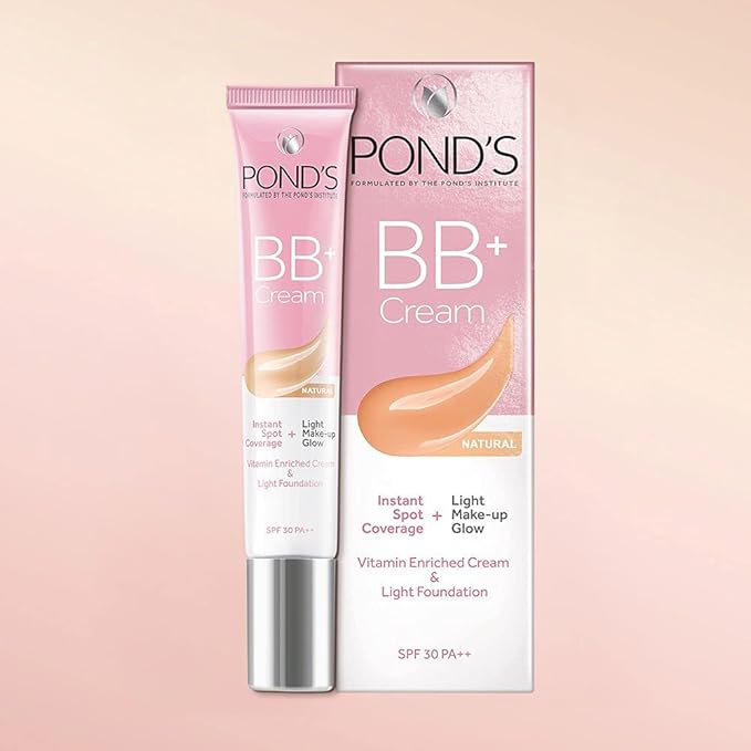 POND’S BB+ Cream Natural Shade, Light Coverage with SPF 30 PA++, 18 g (0.63 oz)