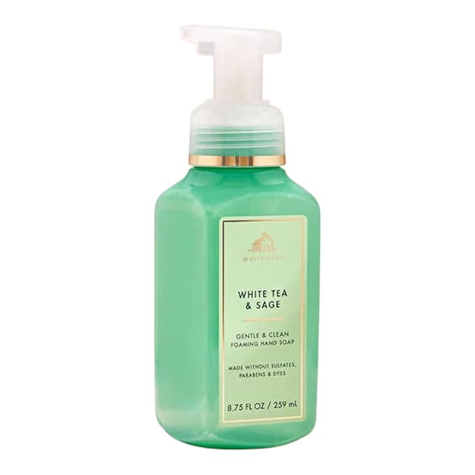 Bath & Body Works White Tea & Sage Gentle Foaming Hand Soap 8.75 oz (White Tea & Sage)