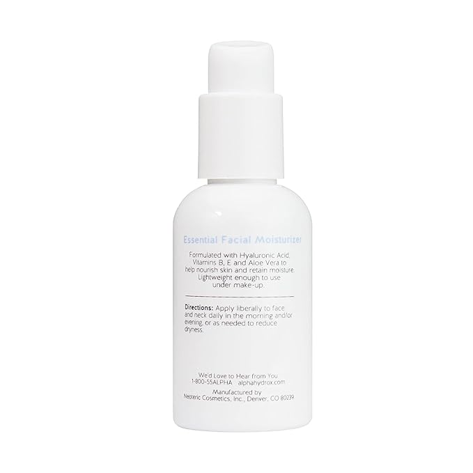 Alpha Skin Care Essential Facial Moisturizer, Hyaluronic Acid, Soothing Hydration, Reduces Lines & Wrinkles, Normal to Dry Skin, 2 Oz, 2 Pack