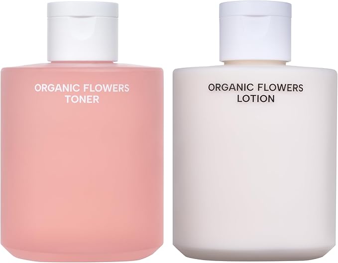 Whamisa Daily Deep Hydration Duo: Organic Flowers Toner Deep Rich and Lotion Double Rich Bundle