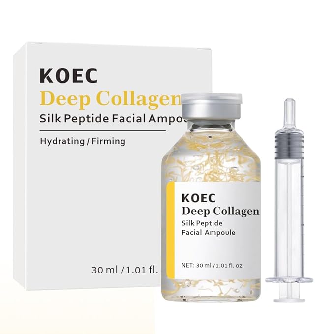 KOEC Deep Collagen Silk Peptide Facial Ampoule Face Lifting Serum,Intensive Tightening & Smoothing & Hydrating,Non-Greasy,Gentle Formula 1.01 Fl Oz / 30ML