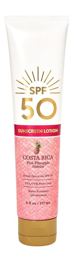 Bath & Body Works Costa Rica Pink Pineapple Sunrise Broad Spectrum SPF 50 Sunscreen Lotion - 6 fl oz / 177 mL (Costa Rica, 50, Sun Protection Factor (SPF))