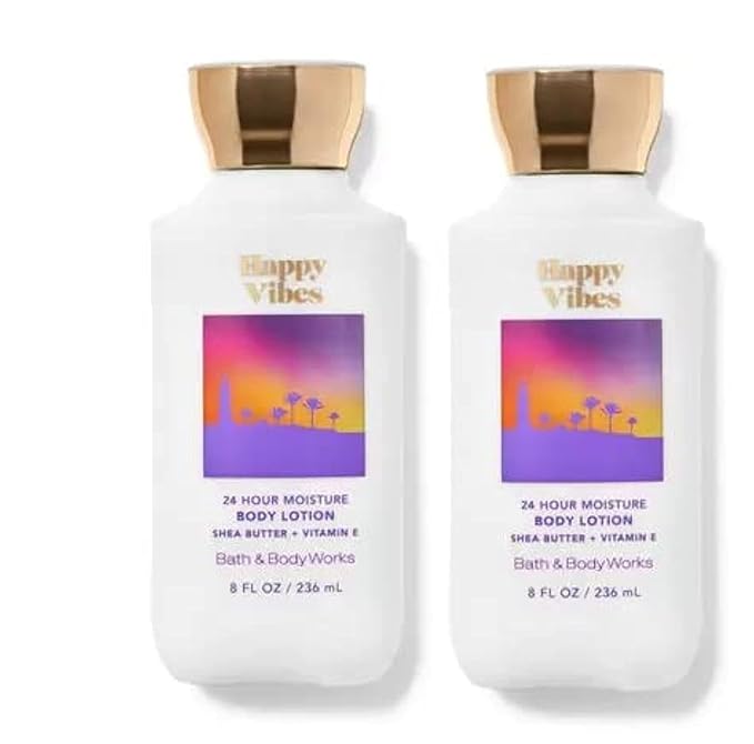 Bath & Body Works Happy Vibes Body Lotion Sets Gift For Women 8 Oz -2 Pack (Happy Vibes)