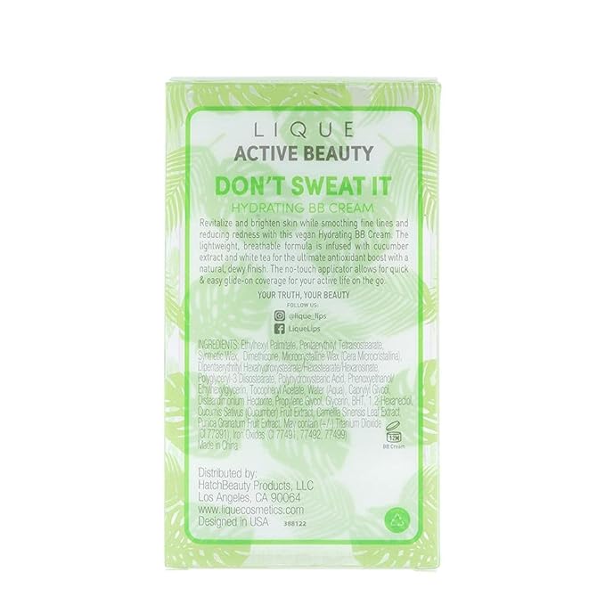 LIQUE Active Don't Sweat It Light-Coverage BB Cream Stick, Revitalize & Brighten Skin While Smoothing Fine Lines & Reducing Redness, Dewy Finish, Vegan Formula, Tan, 0.71 Oz.