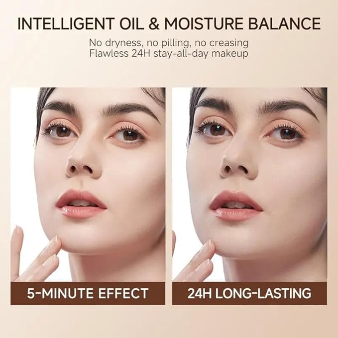 Luminous Dual-Ended Concealer Foundation Stick, Foundation Stick Korean 3 in 1, ConcealerFoundation Stick with Brush, Double-Ended, Flawless, Long-Lasting StickFoundation (LIGHT SAND)