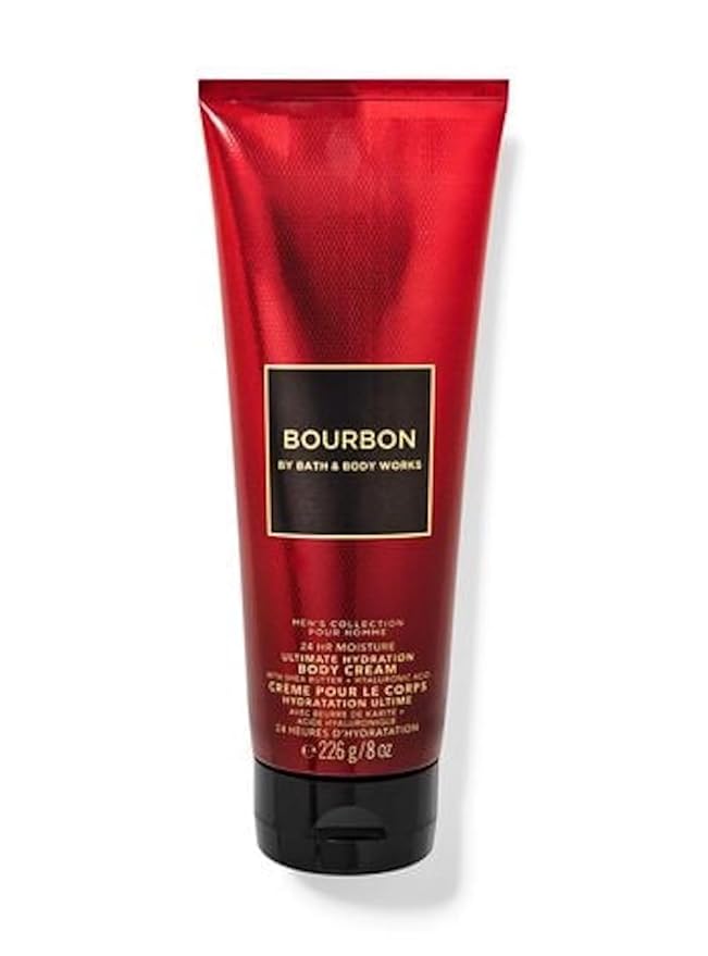 Bath and Body Works Hyaluronic Acid Body Cream For Men 8 Ounce (Bourbon)