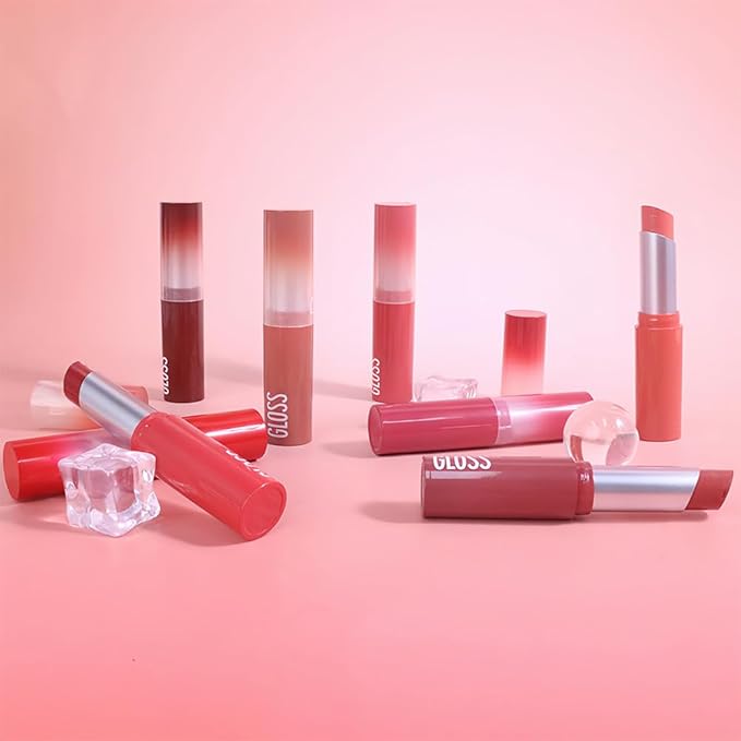 Brown Butter Lipstick Tinted Lip Balm, Shine Moisturizing Plumper Lipstick for Women, Natural Nourishing Hydrating Lip Gloss Stain for Dry Lips,Lightweight Lip Liner Care Makeup Vegan 1Pc Brown