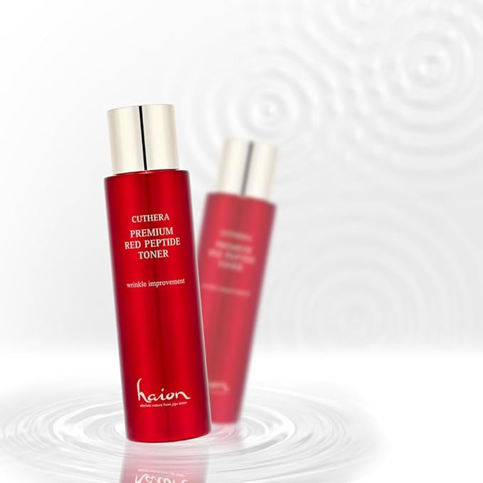 HAION CUTHERA Premium Red Peptide Toner 130mL, Anti-Wrinkle, Natural Ingredients, Volcanic Ash Soil, Turmeric and Small Molecular Peptide, Non-Irritating Tested, Made in Jeju, Made in Korea