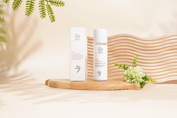 Maya Rice Ceramide Moisturizing Toner Hydrating Face Toner with Rice Extract, Ceramide NP & Niacinamide, Brightening & Soothing Formula for Smooth, Supple Skin 120 ml