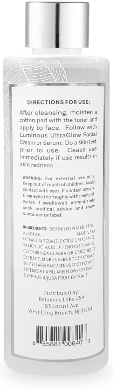 Relumins Luminous UltraGlow Toner - Oil-Control Facial Toner for Smooth, Matte Skin Texture – Refreshing Daily Toner for Clean, Balanced Complexion – Ideal for Normal to Oily Skin Types - 100mL