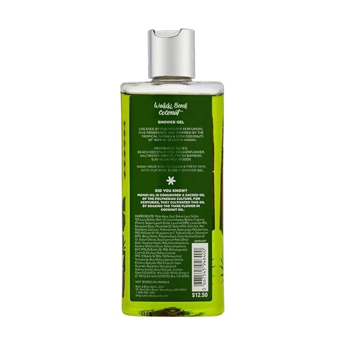 Bath & Body Works Waikiki Beach Coconut Shower Gel, 8 Ounces