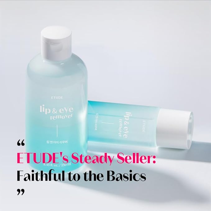 ETUDE Lip&Eye Remover 8.45 fl.oz (250ml) 21AD | Water and Oil Formula for Deep Cleansing | Lip and Eye Makeup Remover for All Types | Gentle Face Cleanser for Sensitive Skin | Korean Skin Care