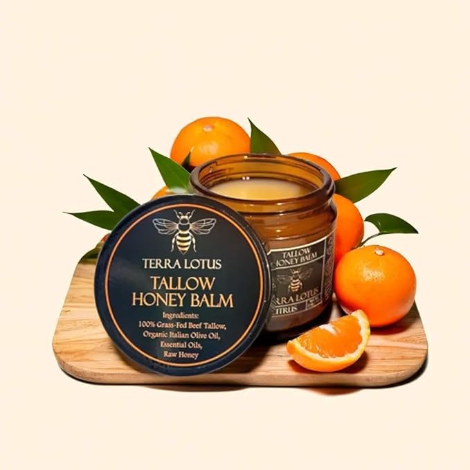 Organic Grass-Fed Beef Tallow Balm with Raw Honey - Moisturizing Cream for Soft, Smooth Skin - Handmade All-Natural Moisturizer (2 Oz, Vanilla)