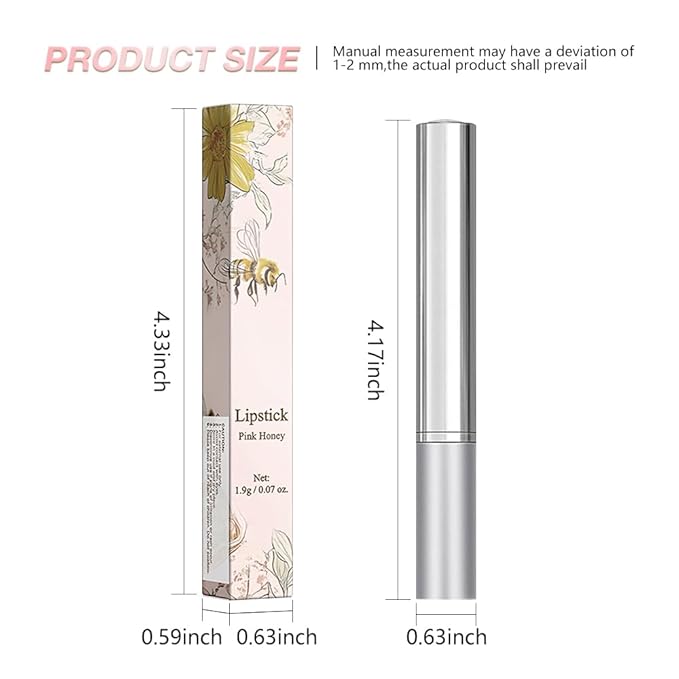 2Pcs Pink Honey Lipstick Tinted Lip Balm, Sheer Hydrating Lip Stain for All Skin Tones, Natural Lightweight Lips Gloss Makeup for Women, Vegan & Cruelty-Free