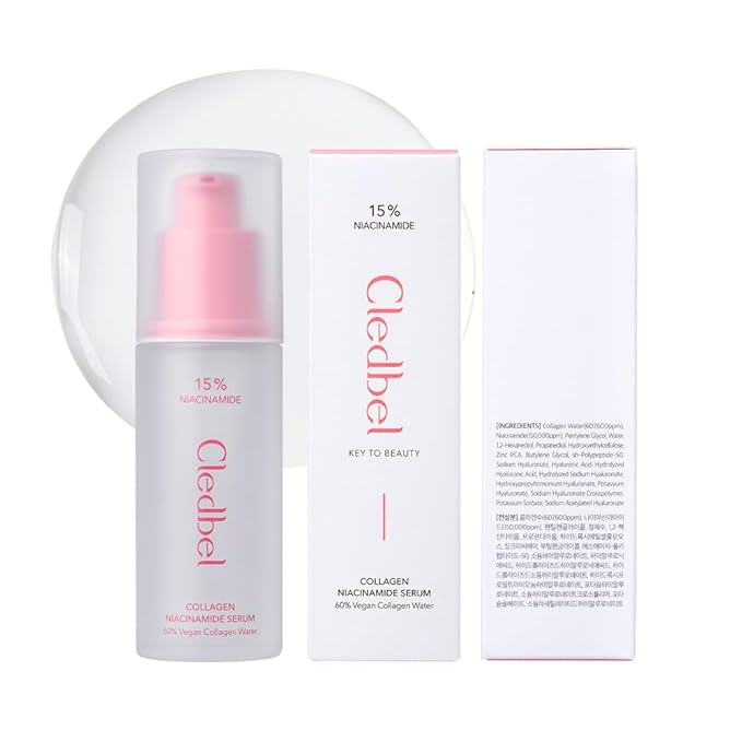 Collagen Niacinamide Serum, For Discoloration/Minimizing Large Pores, Niacinamide, Zinc, Peptides & Hyaluronic Acid, Korean Skincare, Paraben-Free, 50ml/1.69 fl oz,