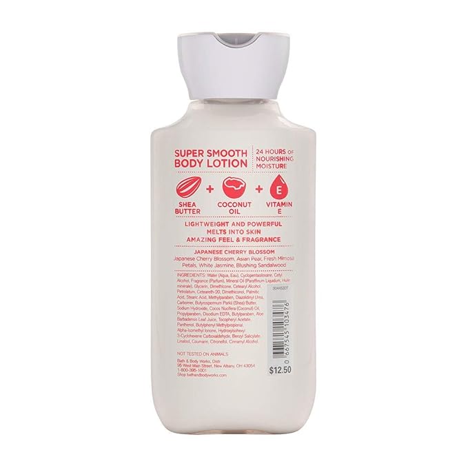 Bath & Body Works Japanese Cherry Blossom Super Smooth Body Lotion, 8 Ounce