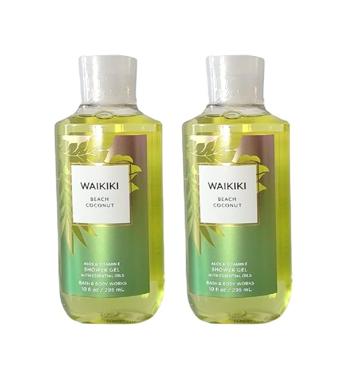 Bath & Body Works Shower Gel Gift Sets For Women 10 Oz 2 Pack (Waikiki Beach Coconut)
