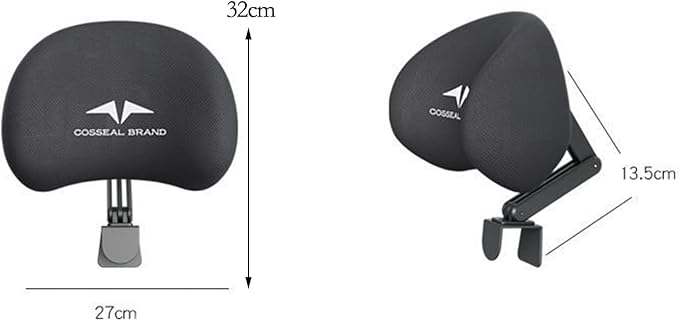 Memory Foam Headrest Attachment for Office Chair, Attachable Chair Head Rest, Desk Chair Neck Support, Elastic Sponge Head Pillow Adjustable Height and Angle