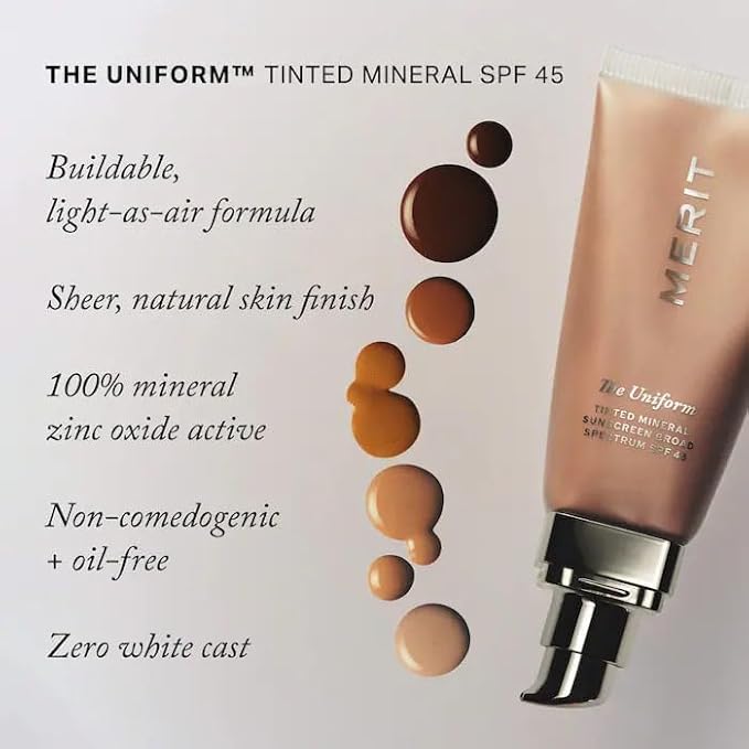The Uniform Tinted Mineral Sunscreen Broad Spectrum SPF 45, Fragrance Free, Non-Comedogenic, Lightweight, buildable, oil-free - Size: (1.7 oz/50 mL) - Color: (28 - fair neutral-warm)