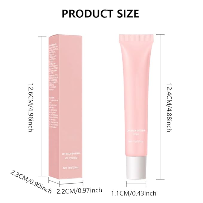 Summer Lip Butter Lip Balm, Ultra-Hydrating Natural Vegan Lip Balm, Sheer-Tinted Shine & Hydration, Soothes & Softens Dry Lips Skincare, Bálsamo labial hidratante #4 Cake