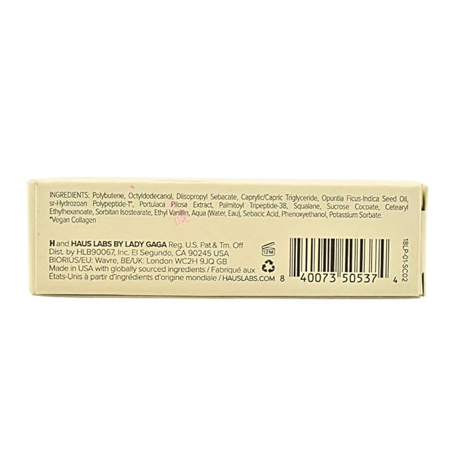 HAUS LABS BY LADY GAGA PhD Hybrid Hydrating Tinted Lip Oil Neutral Clear, Clean Vegan Lip Gloss Balm, Non-Sticky Shine, Moisturizing, 0.25 oz