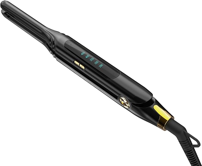 Small Flat Irons for Short Hair,Pro 3/10'' Pencil Flat Iron with LED Display,Pixie Cut and Bangs,Mini Hair Straightener for Edges with Adjustable Temperature,Auto Shut Off