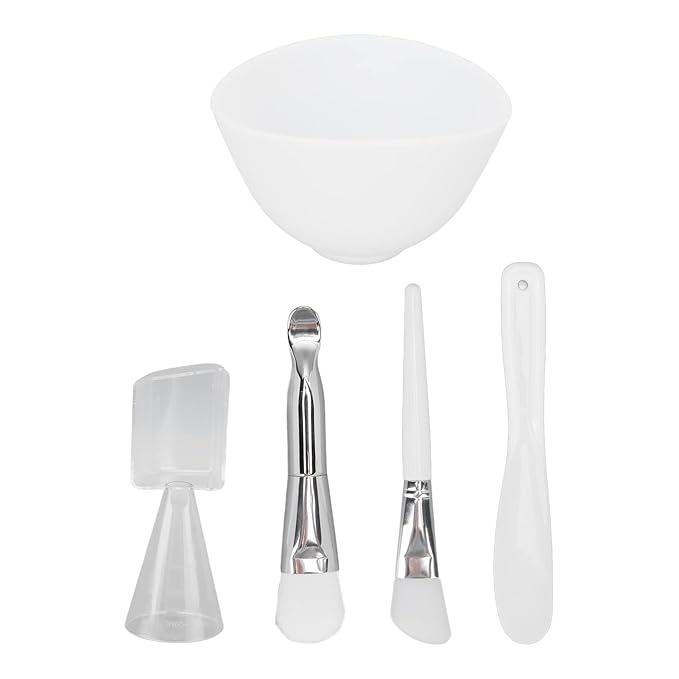 Silicone Face Mask DIY Tools Set | Includes Brush Applicator, Scrubber & Mixing Bowl | For Homemade Skincare, Exfoliator & Medicube Treatment Application
