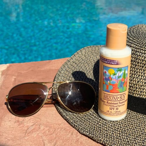 Arizona Sun Water Resistant Sunscreen SPF 30 – 4 oz -Total Sun Protection Lotion - Face and Body – Sunscreen