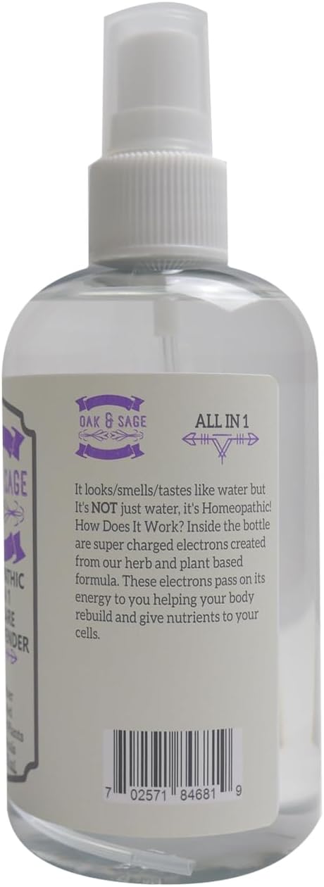 OAK & SAGE Homeopathic All in 1 Skin Care with Lavender - NonLather - Unscented - 8oz - 100% Herbs/Plants, No Alcohol, No Chemicals - for Normal, Dry, Oily, and Sensitive Skin Types