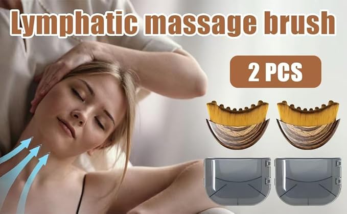 2pcs Lymphatic Contour Face Brush,Lymphatic Brushes, Upgrade Lymphatic Drainage Brush,face Sculpting Brush, Dual-Action Face & Body Massager for Jawline Sculpting & Puffiness Reduction