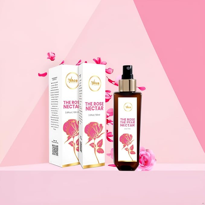 My Ace Rose Nectar Face Mist – Hydrating Toner & Rose Water Spray with Niacinamide & Licorice | Alcohol-Free Natural Face Mist for Soothing, Refreshing & Brightening Skin – 3.38 fl oz